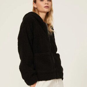 Splendid Black Faux Sherpa Jacket Size Medium